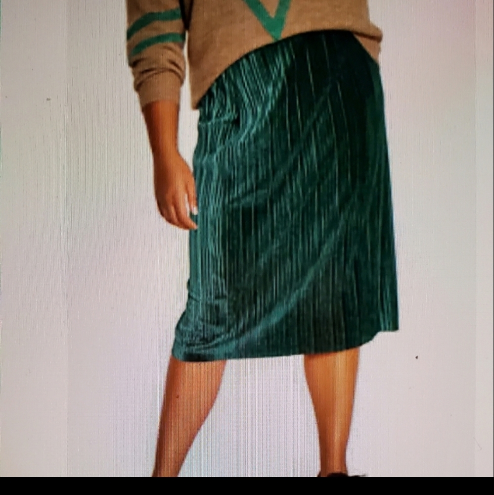 COPY - CRINKLED VELOUR PLEATED PANTE MIDI SKIRT